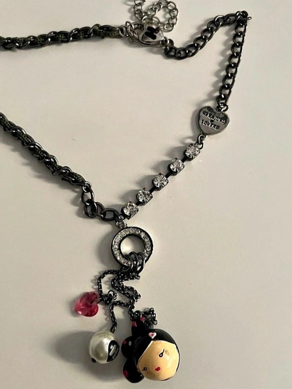 Harajuku Lovers Doll Charm Statement Necklace Charm Pendant Necklace Black &